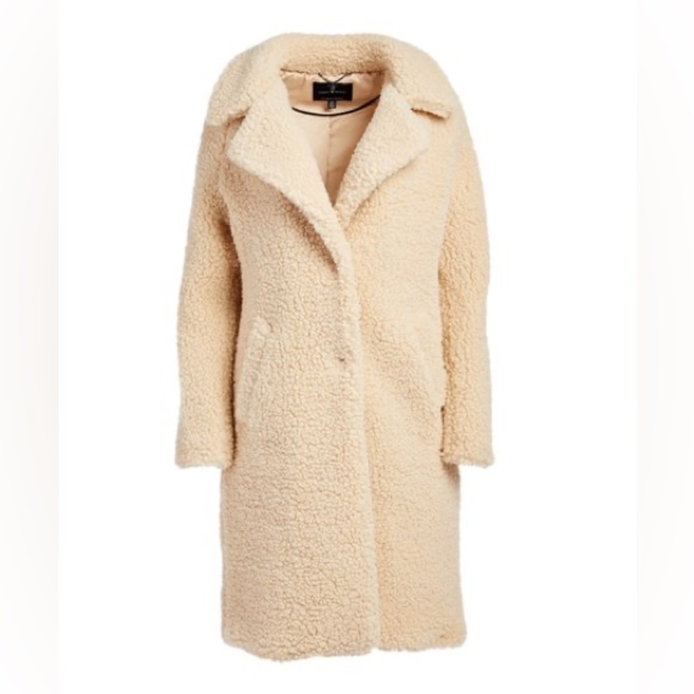 Lucky Brand Cream Teddy Coat Faux Shearling